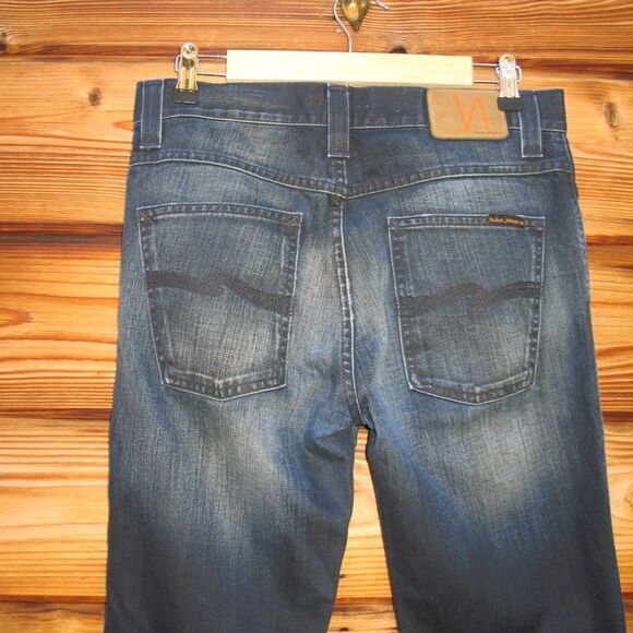 Nudie Jeans Slim Jim Used Blue Coated Jeans 32 X 33 - Picture 7 of 11